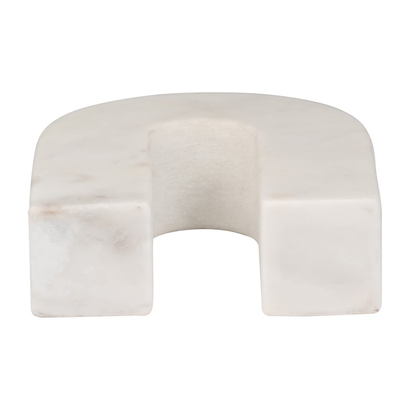 Sagebrook Home Marble, 6" H Horseshoe Tabletop Decor White, Horseshoe,