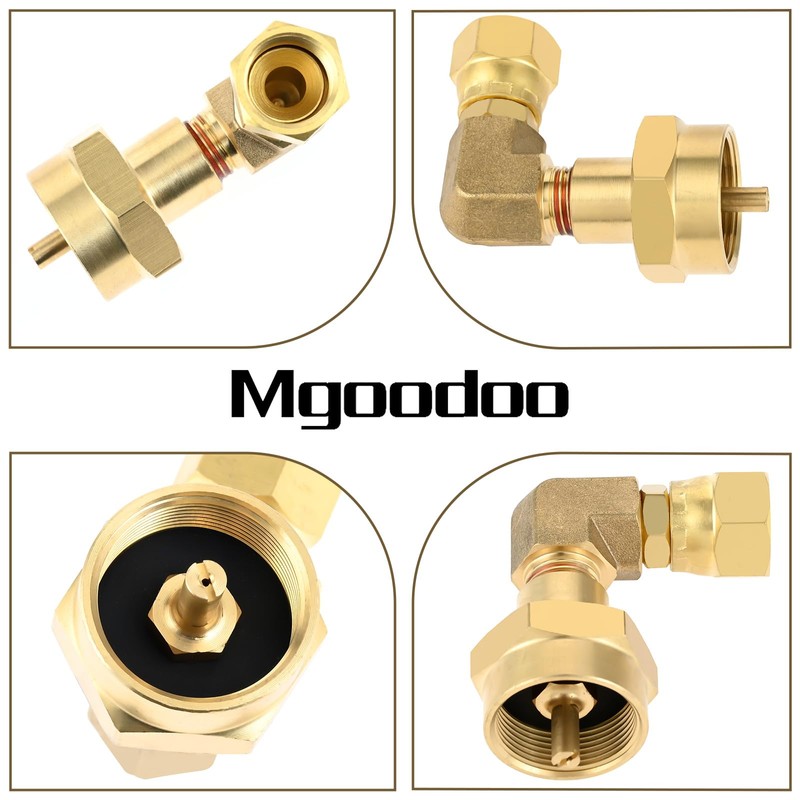 Mgoodoo 1LB Propane Burner Elbow Adapter, 3/8 Inch Brass Swivel
