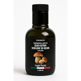 Italian Olive Oil with Porcini Mushroom - Extra Virgine & Cold Pressed - 250ml with Natural Aroma - Premium Olive Oil for Mediterranean Cuisine