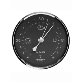 Hokco Precision Barometer 3.25 inch Diameter Round Grey Dial with Chrome Bezel