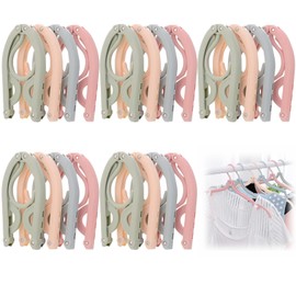 20pcs Travel Coat Hangers for Adults, Folding Clothes Hangers Plastic Coat Hangers Foldable Portable Hangers for Travelling Home Hotel Camping, Holiday Travel Accessories Cruise Essentials, 4 Colors