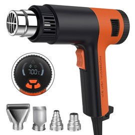 ZFULVO Heat Gun 2000W,6.56Ft UL Cord, Variable Temperature Control 122℉~1292℉, Fast Heat Hot Air Gun with 4 Nozzles, Overload Protection, for Crafts/Shrink Tubing/Stripping Paint/Epoxy Resin