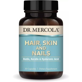 Dr Mercola Hair, Skin and Nails, 30 Caps with Biotin, Keratin for Youthfulness