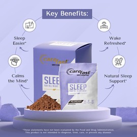 CAREFAST Sleep - Hot Chocolate Drink Mix - Natural Sleep Supplement - Box of 15 Packets