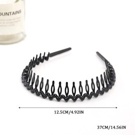 GNALIA Pack of 4 Hair Bands Black Wave Headband Multi Style Hair Bands for Men Women for Outdoor Sports Yoga Black