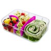 PackIt Flex Bento Food Storage Container, Ripe Raspberry, Shatterproof Crystal