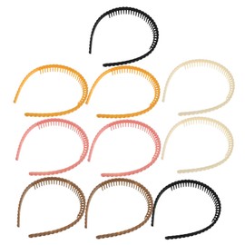 Baluue 10pcs Women Headbands with Teeth Non Slip Hair Styling Accessories for Skincare Sports Everyday Use Fashionable Women Hair Bands Black White Pink Orange and Khaki