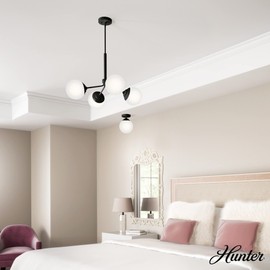 Hunter Fan Company 19872 Hepburn Flush Mount Lighting, Matte Black