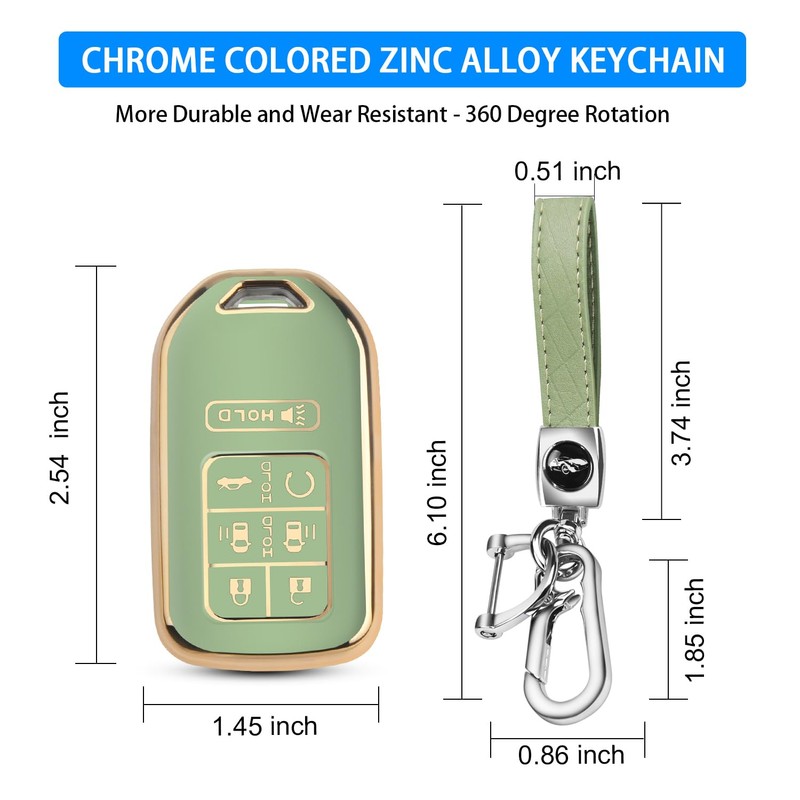 QBUC for Honda Odyssey 7 Button Key Fob Cover Case