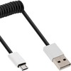 InLine® Micro-USB 2.0 Spiralkabel, USB-A plug to Micro-B plug/Aluminium Flexible