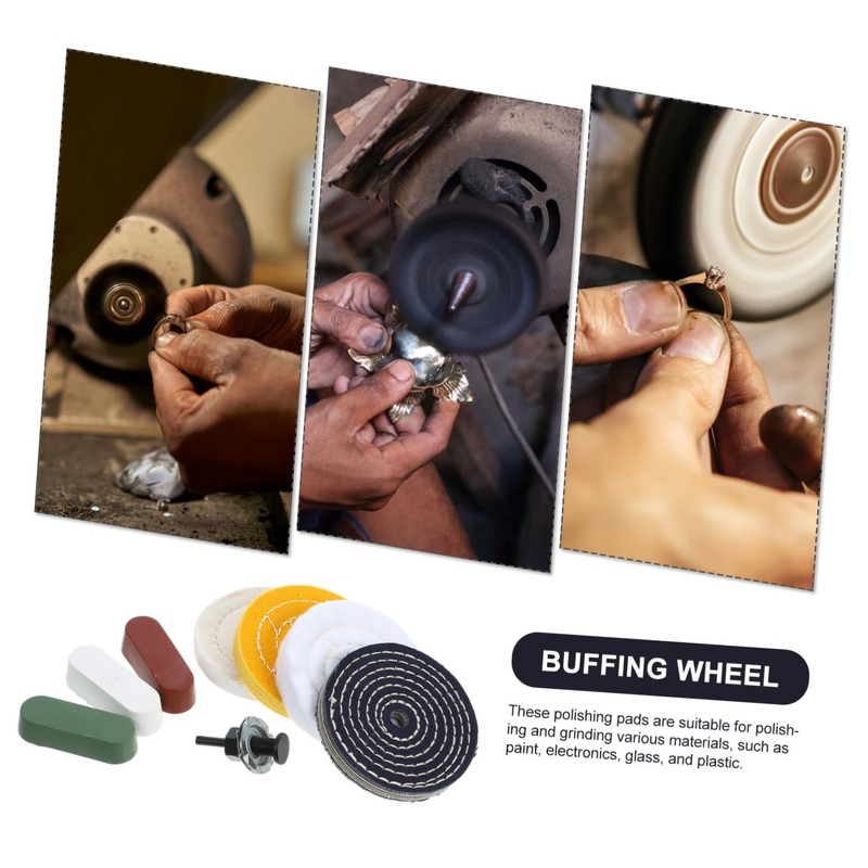 Gatuida 1set Buffing Polishing Wheel Kit Polishing Compound and for
