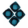 Anforama Vajilla Cuadrada Tipo Plastico Melamina Azul/ Negro 20piezas