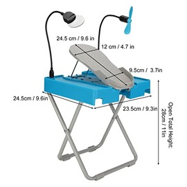 ZJchao Reposapiés de Pedicura, Ajustable Antideslizante Kits de Taburete de Heces Pedicura, Herramientas para Pies Manos Y Uñas con Ventilador de Secado con Lupa LED