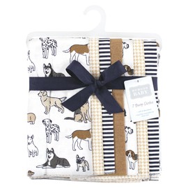 Hudson Baby Unisex Baby Flannel Burp Cloth 7pk, Handsome Dogs, One Size