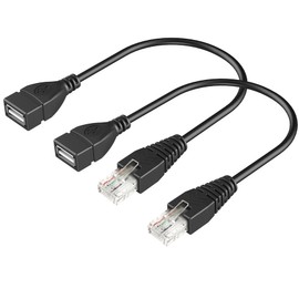 SYGGDERS 2 Pcs USB to RJ45 8p4c Ethernet Converter, Gigabit Ethernet Extension Cable (11.81 Inches) Suitable for Routers/Modems/Cameras/Set-Top Boxes/USB Network Cards