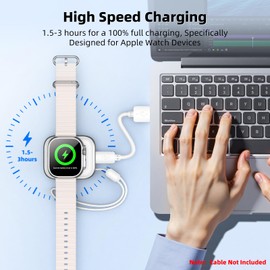 2025 Upgraded Watch Charger,USB C Portable Wireless Magnetic Charging, iWatch Charger Compatible with iWatch Series Ultra/10/9/8/7/6/SE/SE2/5/4/3/2,White