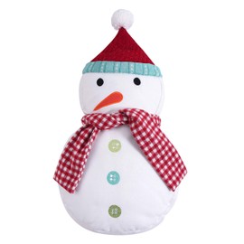 Levtex Home Merry & Bright Collecion - Holly Jolly - Quilted Decorative Pillow (17x11in.) - Snowman - Reversible - Cotton/Poly