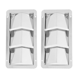 Pair Marine Air Vent Cover 3 Slots 210x110mm Rectangle Louver 304 Stainless Steel Universal for Boats