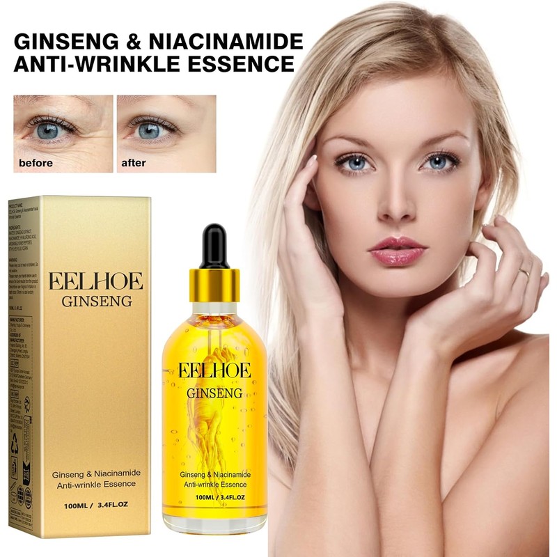 Esencia Antiarrugas de Ginseng y Niacinamida, 100 ml, 2 Piezas