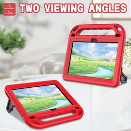 MENZO Kids Case for 10-inch Tablet (2023/2021 Release,13th/11th Generation), Lightwight Shockproof Built-in Screen Protector with Handle Stand, Red