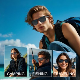 SKYOLUY 2 Pack Bifocal Sunglasses for Men, Superior Reader Sunglasses, Stylish Reading Sunglasses Men Women UV400 Fishing/Driving/Outdoor Sun Readers Metal Spring Hinge (Black&Blue, +2.75)