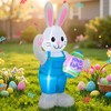 4FT Easter Inflatables Bunny Outdoor Decorations Built-in LED Lights