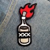 CHBROS Fire Bottle Embroidered Patch Iron on Patches for Clothing