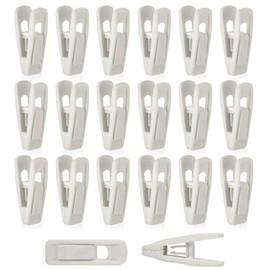 Zalizr 20 Pcs Velvet Hanger Clips, Strong Flocked Finger Clips for Pants & Skirts, Felt Hanger Clips for Thin Velvet Hangers (Beige)