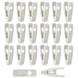 Zalizr 20 Pcs Velvet Hanger Clips, Strong Flocked Finger Clips for Pants & Skirts, Felt Hanger Clips for Thin Velvet Hangers (Beige)