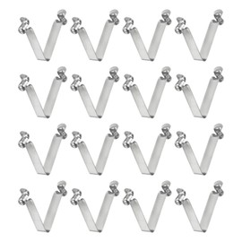 sourcing map 16pcs Double Button Kayak Paddle Snap Spring Clip 5x6.5x35mm 65Mn Spring Steel V-Shaped Hollow Lift Telescopic Locking Tube Pole Clips for Tent Umbrella Camping