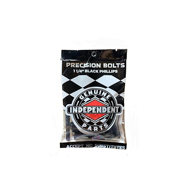 INDEPENDENT 1 1/4 Philips (Black) Skateboard Skate Hardware Screw Nut