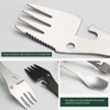 GARFTAI 2Pcs multi utensil, 5-in-1camping fork spoon knife combo，stainless steel