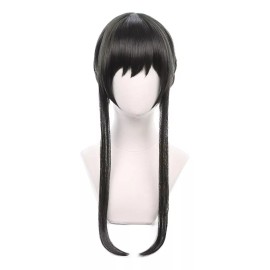 ANOGOL Peluca Spy X Family Yor Forger Cosplay Negra Larga Kanekalon