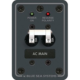 Blue Sea 120V Ac Main Circuit Breaker Panel, 50A, White