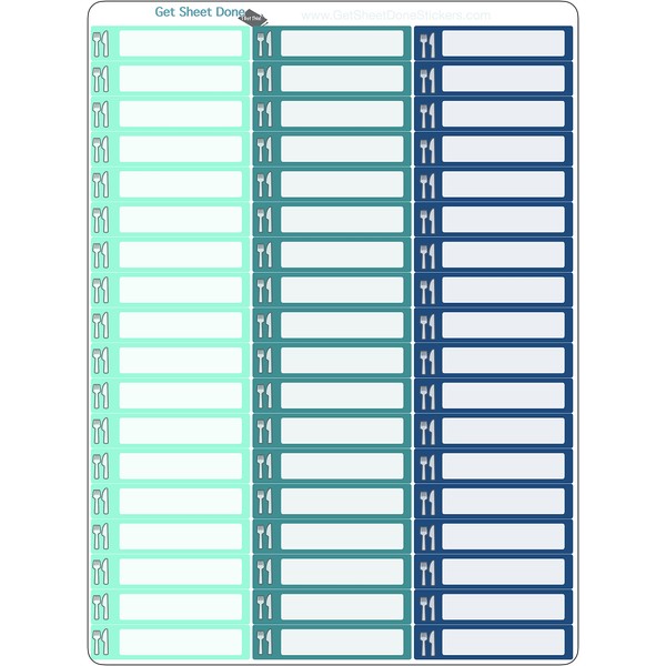 Meal Box Planner Box Stickers / 54 Write In Smudge