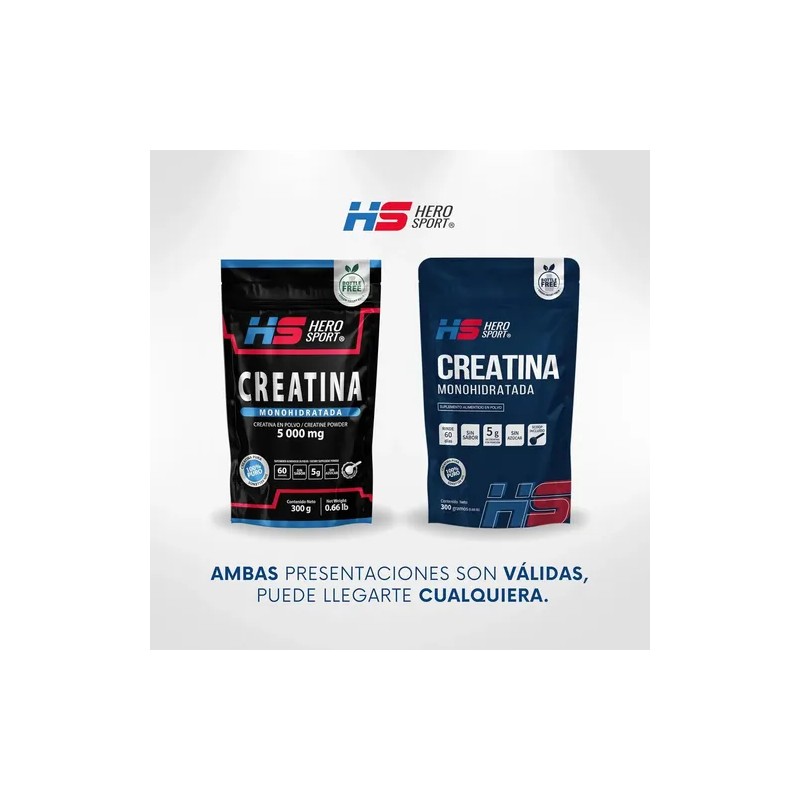 Creatina Monohidratada 300gr Hero Sport Sabor Sin sabor