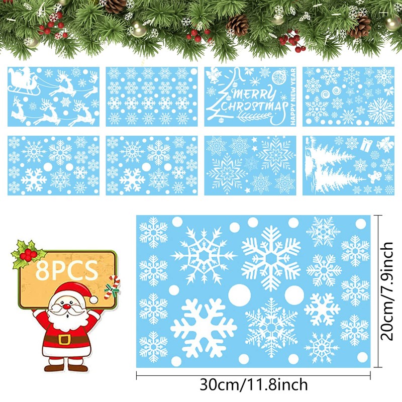 Christmas Window Decorations, Pack of 179 Christmas Window Decorations, Snowflakes,
