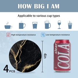 Drink Coasters Set of 4,Mountain and Tree Sunset Landscape Coasters for Drinks Ceramic Coasters with Cork Bottom for Kinds of Mugs and Cups,Home Decor,4''