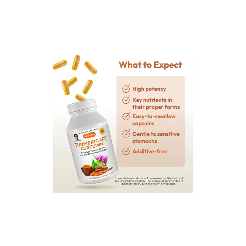 Curcumina Andrew Lessman Alta Absorción – Turmeric 400 mg con
