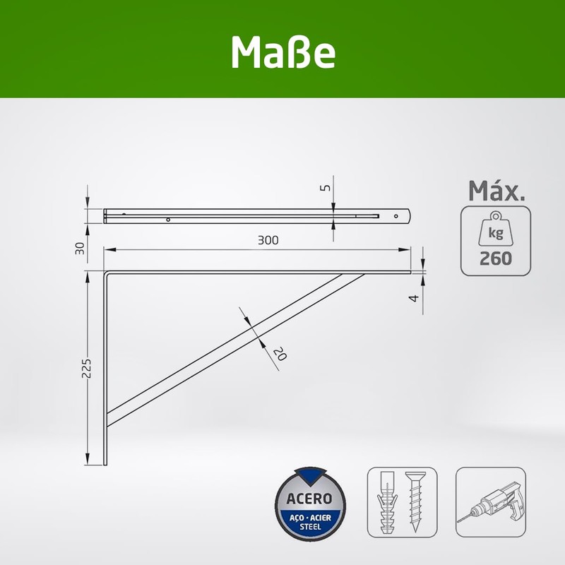 Amig - Shelf Bracket | Angle for Shelves | Shelf