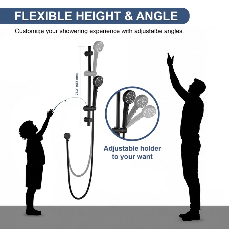 Taplong Hand Shower with Slide Bar and Tub Spout, 8