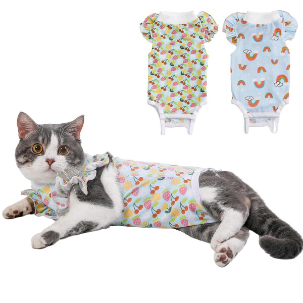 Yeapeeto Cat Recovery Suit 2 Packs After Surgery Bodysuit for