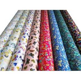 18" x 22" Fat Quarters Quilting Cotton Fabric Bundles for Sewing (butterfly)