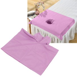 Cotton Massage Table Face Hole Towel, Massage Face Towel, Massage Bed Sheet, Soft Cotton Bed Cover Protector with Face Breath Hole, Table Cover for Massage(50 * 80cm-Purple)