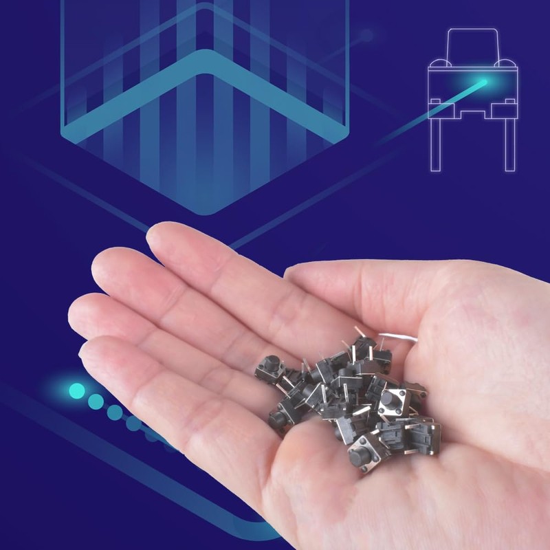 YOUFEN 100 Pcs Tact Push Button Switch 2 Pin 6x6x6