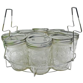Blimber Stainless Steel Canning Rack, Contoured Comfort Grip Handles Rack, non-rusting rack - Canning becomes easy, fun and safe