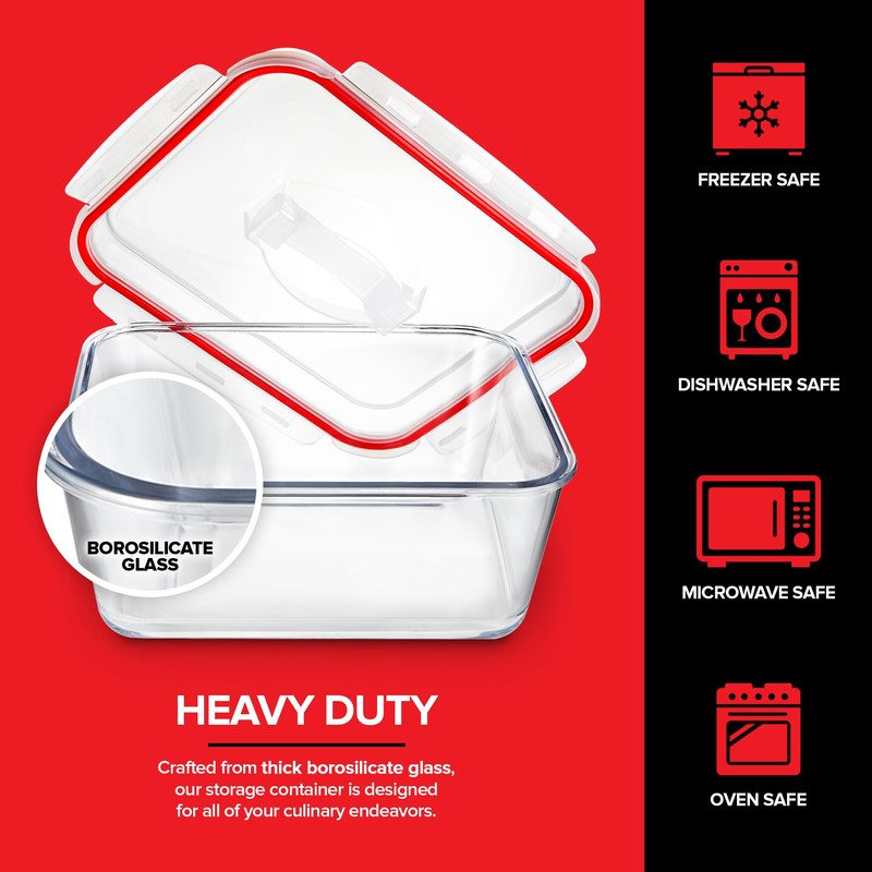 Stock Your Home 28 Cup Extra Large Rectangular Glass Food