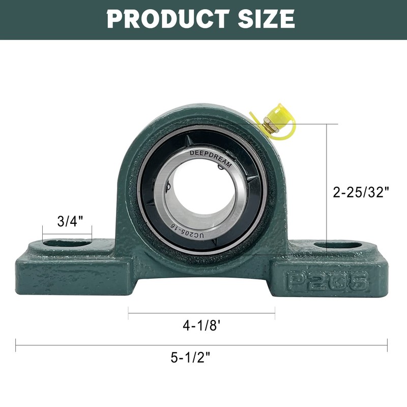4Pcs UCP205-16 Pillow Block Bearing 1 inch Shaft Cast Iron