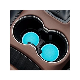 NYTKL 4PCS Car Cup Coasters, Non-Slip Silicone Cup Holder Insert Auto Watter Bottle Mat, Automotive Recessed Coaster Sift-Proof Spill Holder Drink Mats, Interior Car Accessories (Blue)