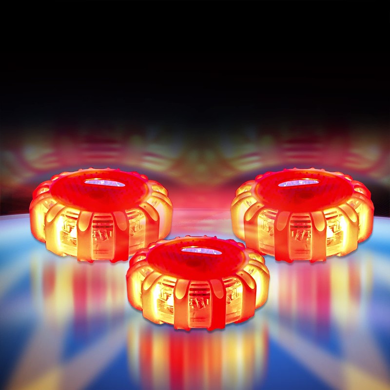 STP Emergency Auto LED Road Flare Discs, 8 Flash Modes/2